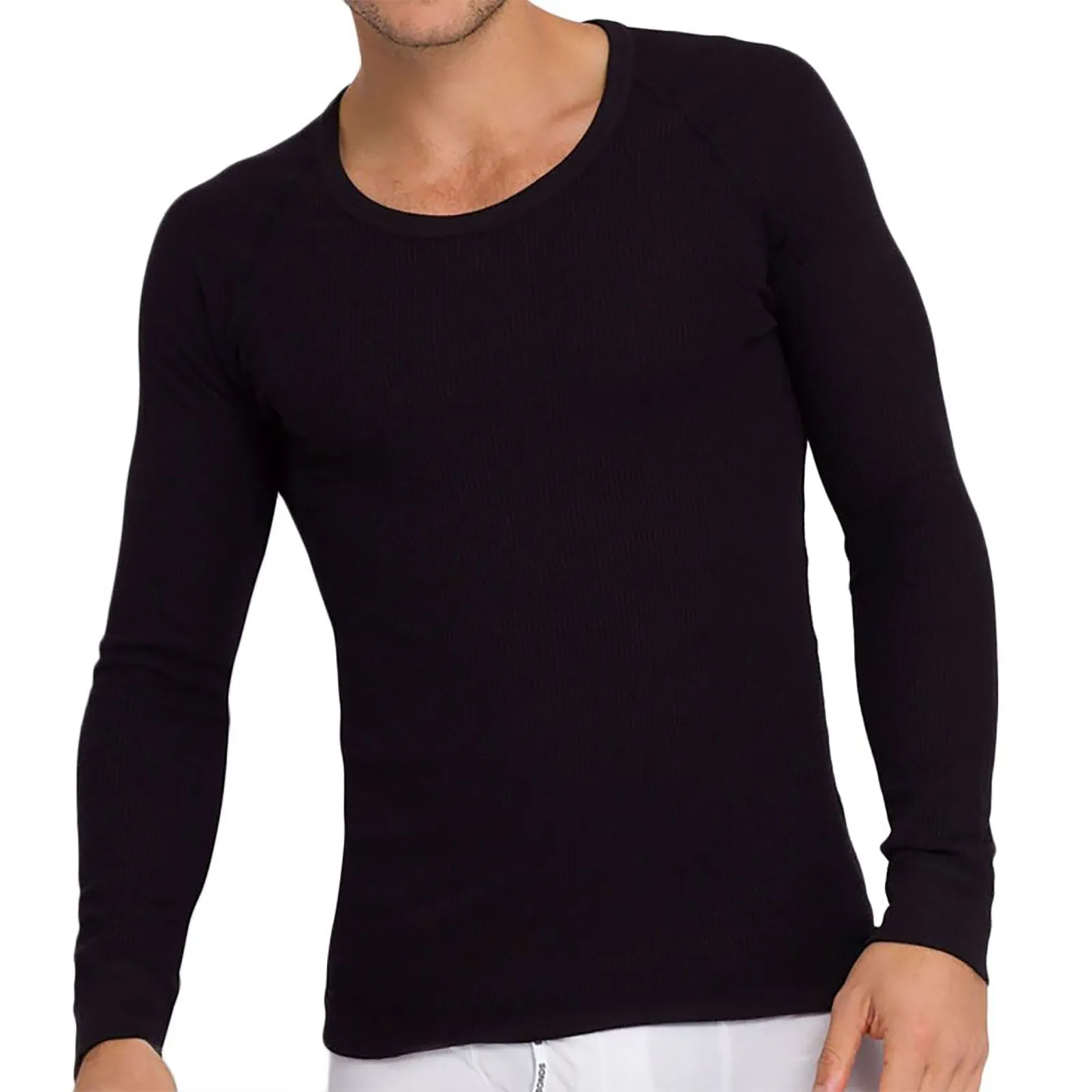 2x Holeproof Aircel Thermal Mens T-shirt Long Sleeve Black Tee Top MYPU1A Bulk Base Layer