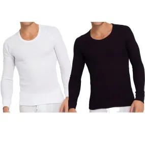 2x Holeproof Aircel Thermal Mens T-shirt Long Sleeve Black White Tee Top MYPU1A Base Layer