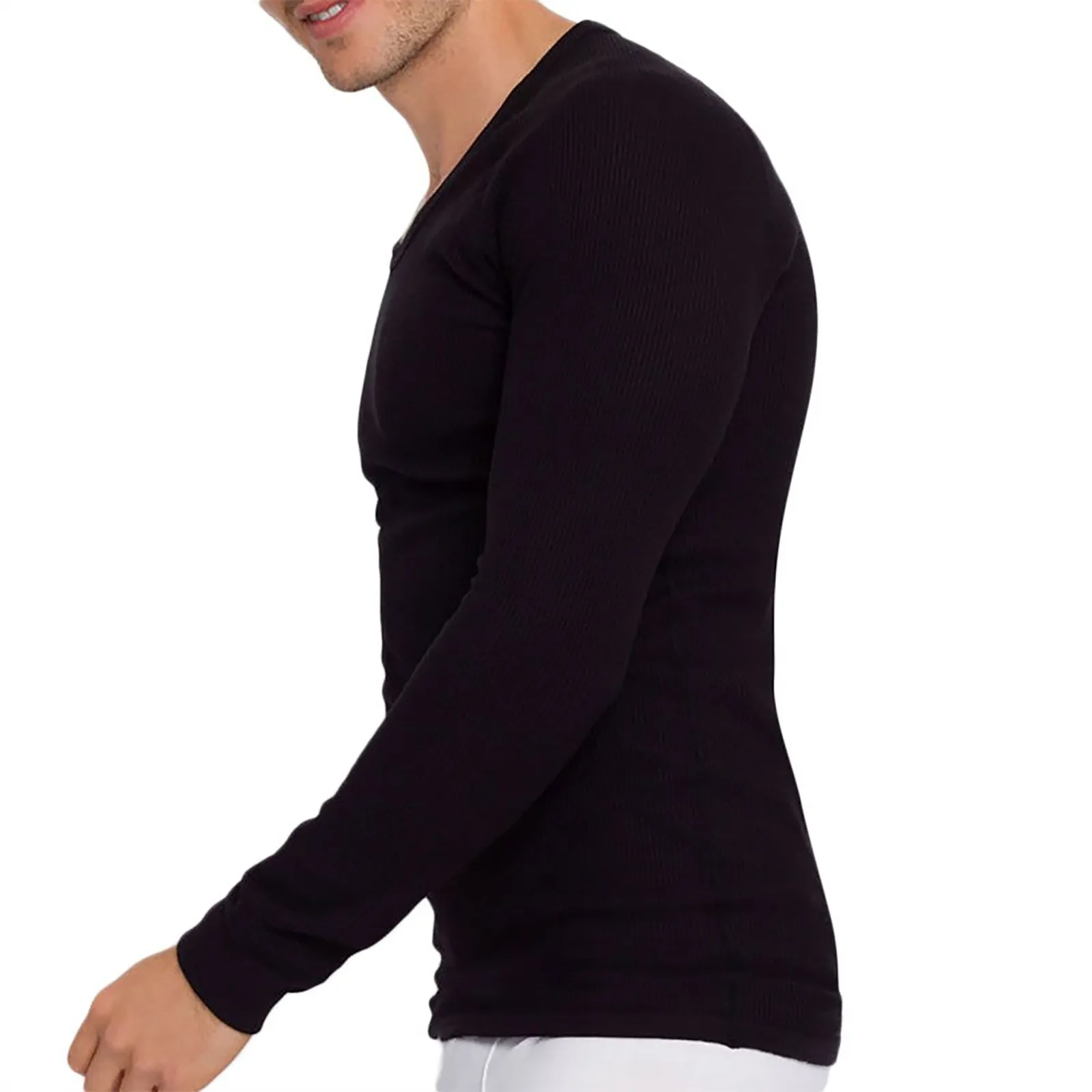 2x Holeproof Aircel Thermal Mens T-shirt Long Sleeve Black White Tee Top MYPU1A Base Layer