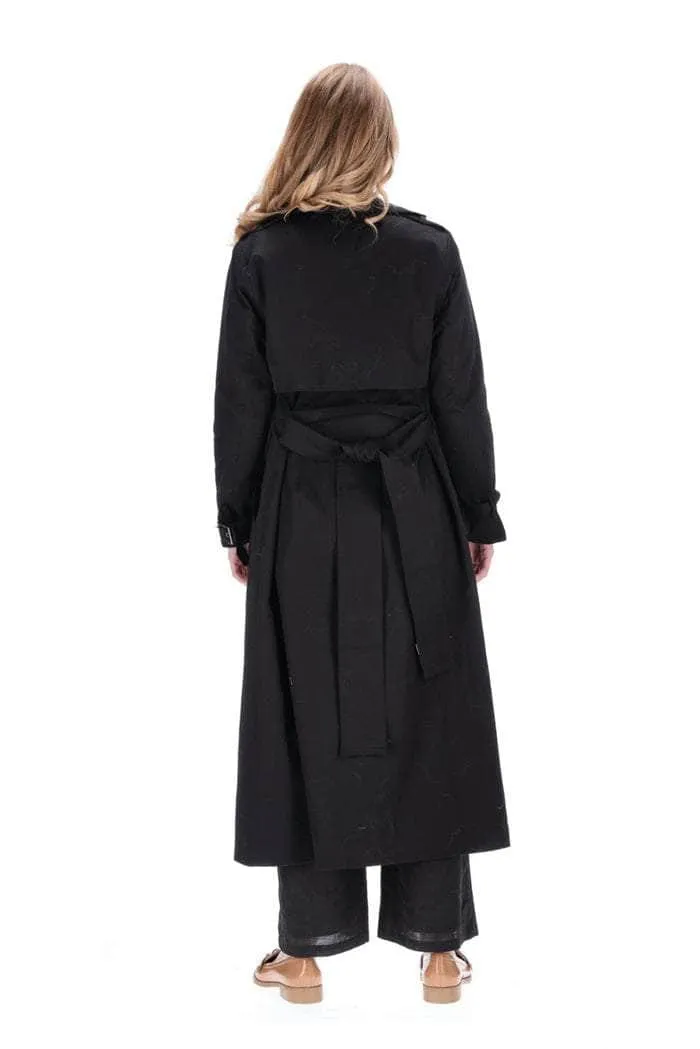 Asher Trench Coat Black Cotton