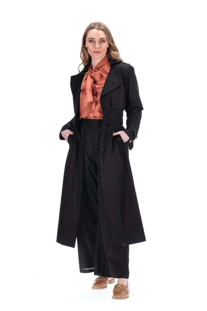 Asher Trench Coat Black Cotton