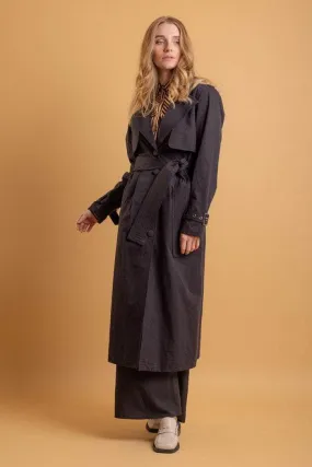 Asher Trench Coat Black Cotton