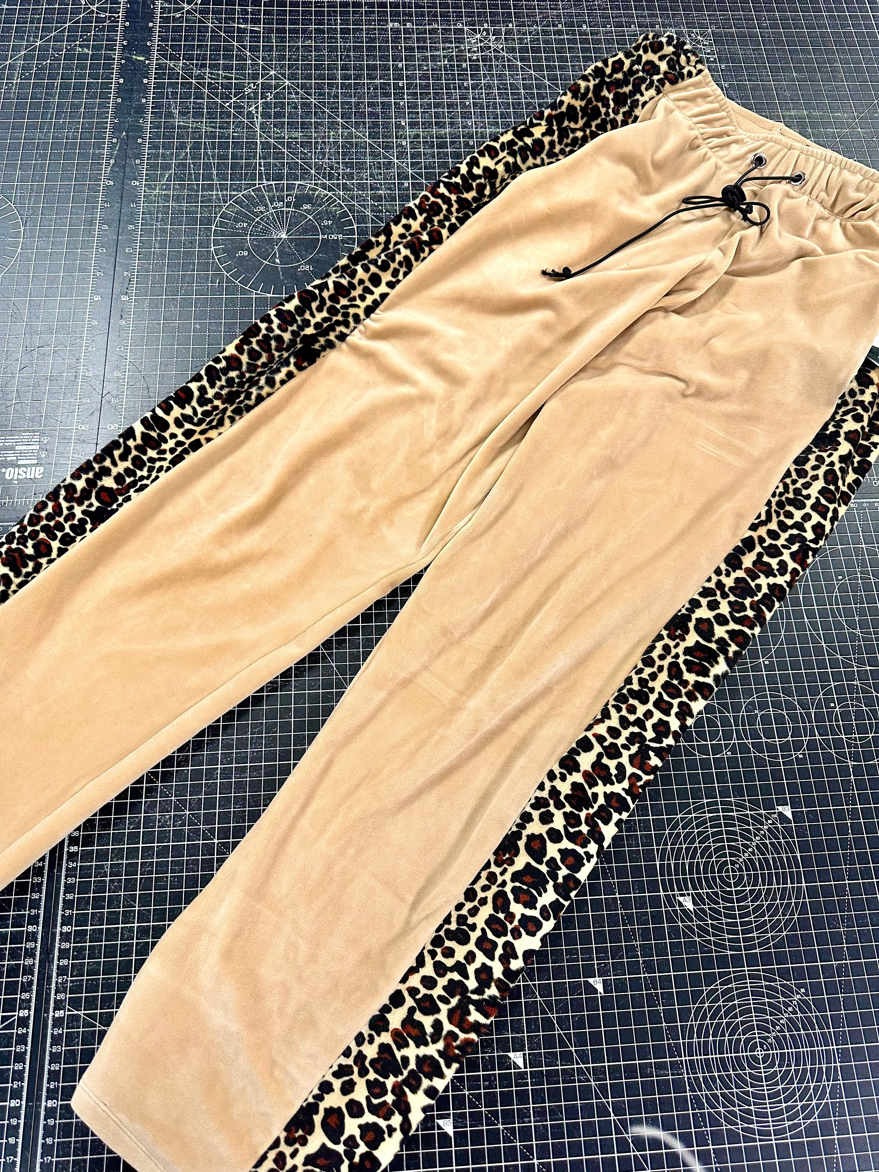 Caramel X Leopard Velour Zip Full Tracksuit