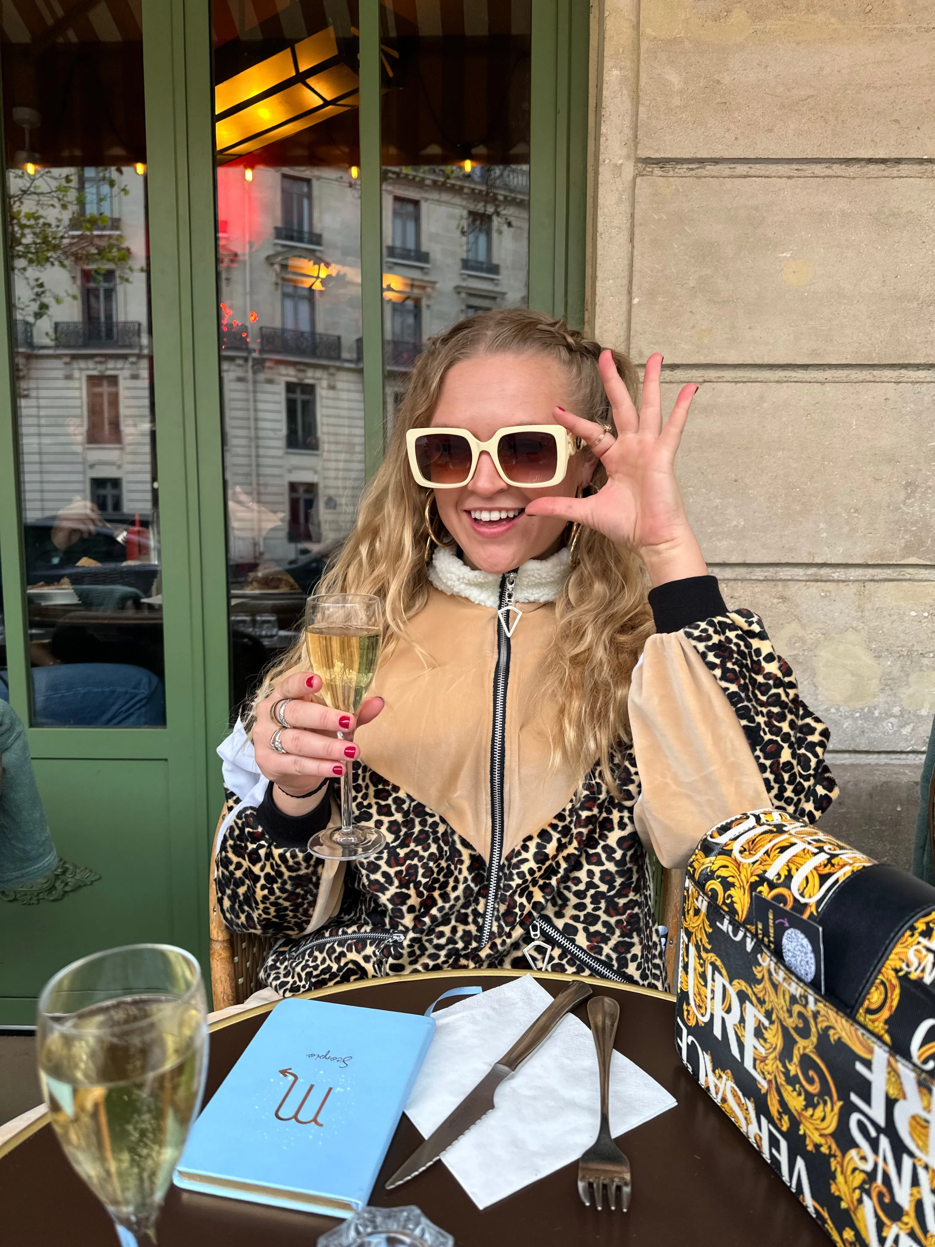 Caramel X Leopard Velour Zip Tracksuit Jacket