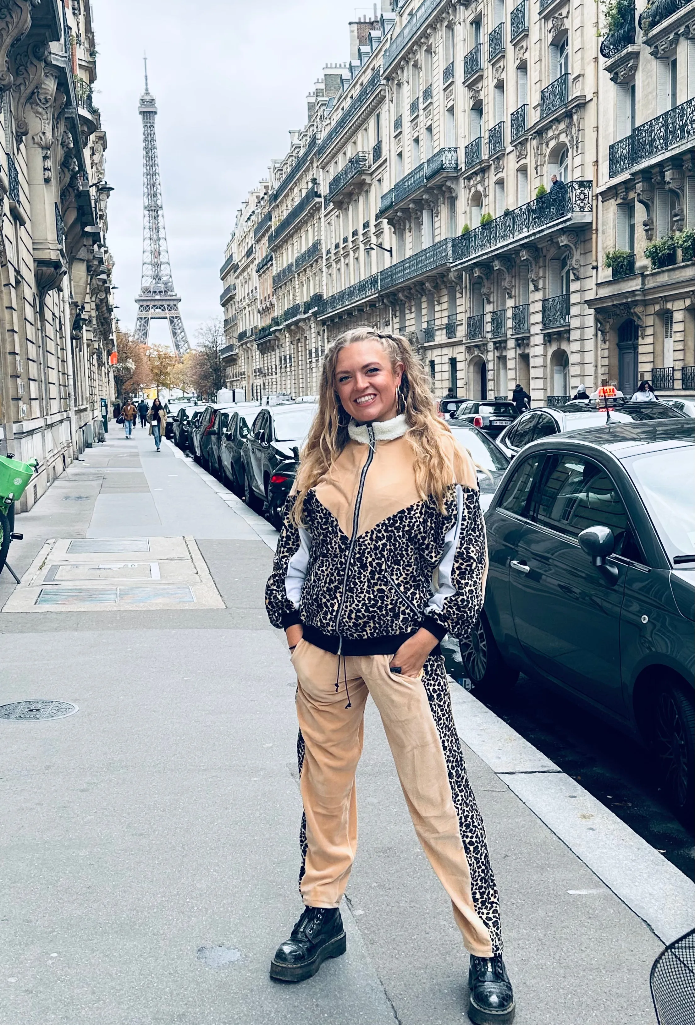 Caramel X Leopard Velour Zip Tracksuit Jacket