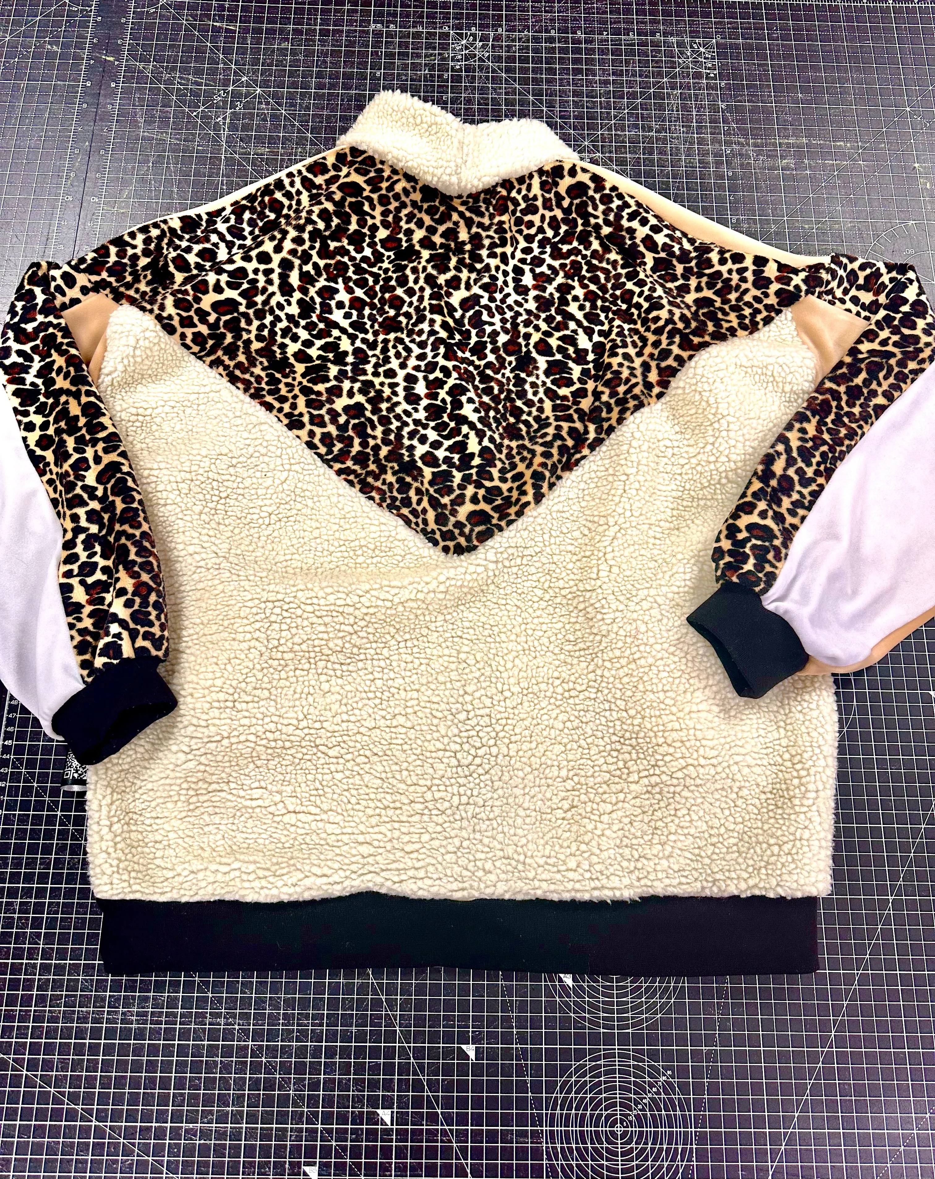 Caramel X Leopard Velour Zip Tracksuit Jacket