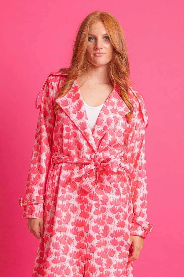 Carrie Trench Pink Fluro