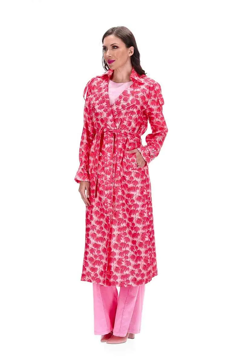 Carrie Trench Pink Fluro