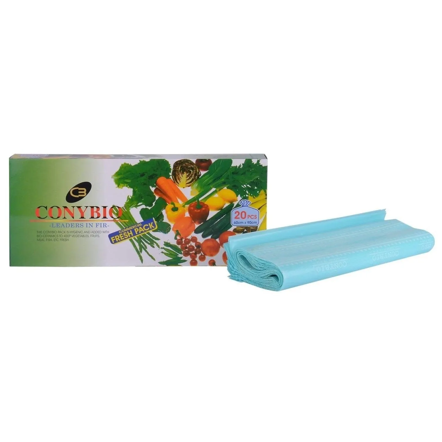 Conybio FIR Commercial Zipper Pack - Non-Toxic Plastic with Bio-Ceramics Emits Far Infrared Rays (FIR) - KEEPS FOOD FRESH FOR LONGER DURATION in Refrigerator (Capacity 5 Kgs, 20 FIR Bags)