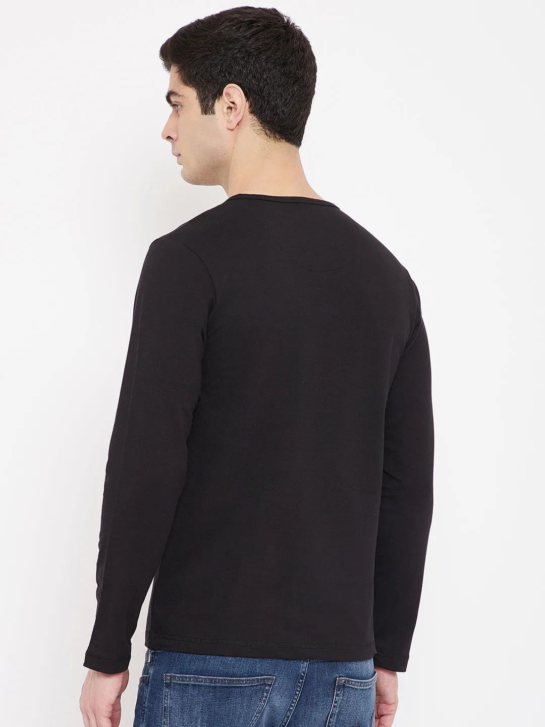 Duke Stardust Men Henley Neck Solid T-Shirt(6060)