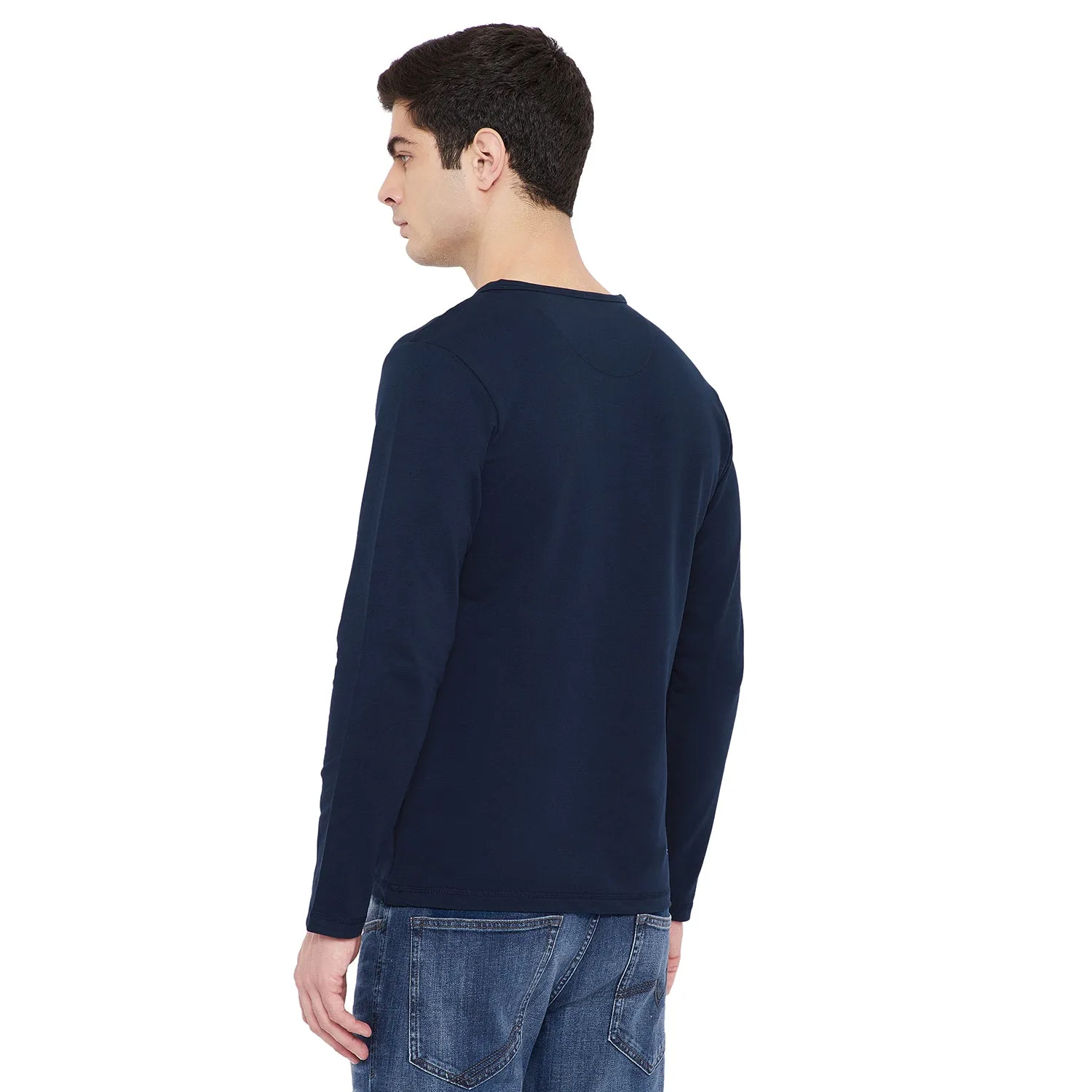 Duke Stardust Men Henley Neck Solid T-Shirt(6060)