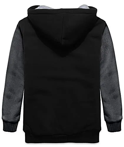 GEEK LIGHTING Boys Sherpa Lined Hoodie Kids Fleece Sweatshirt Full Zip Hooded Jacket