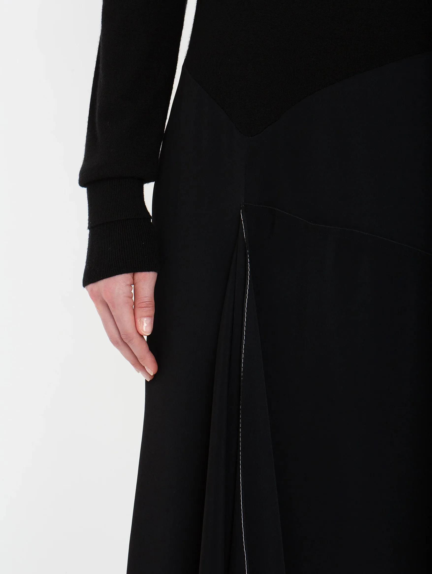 Henley Shirt Dress in Black