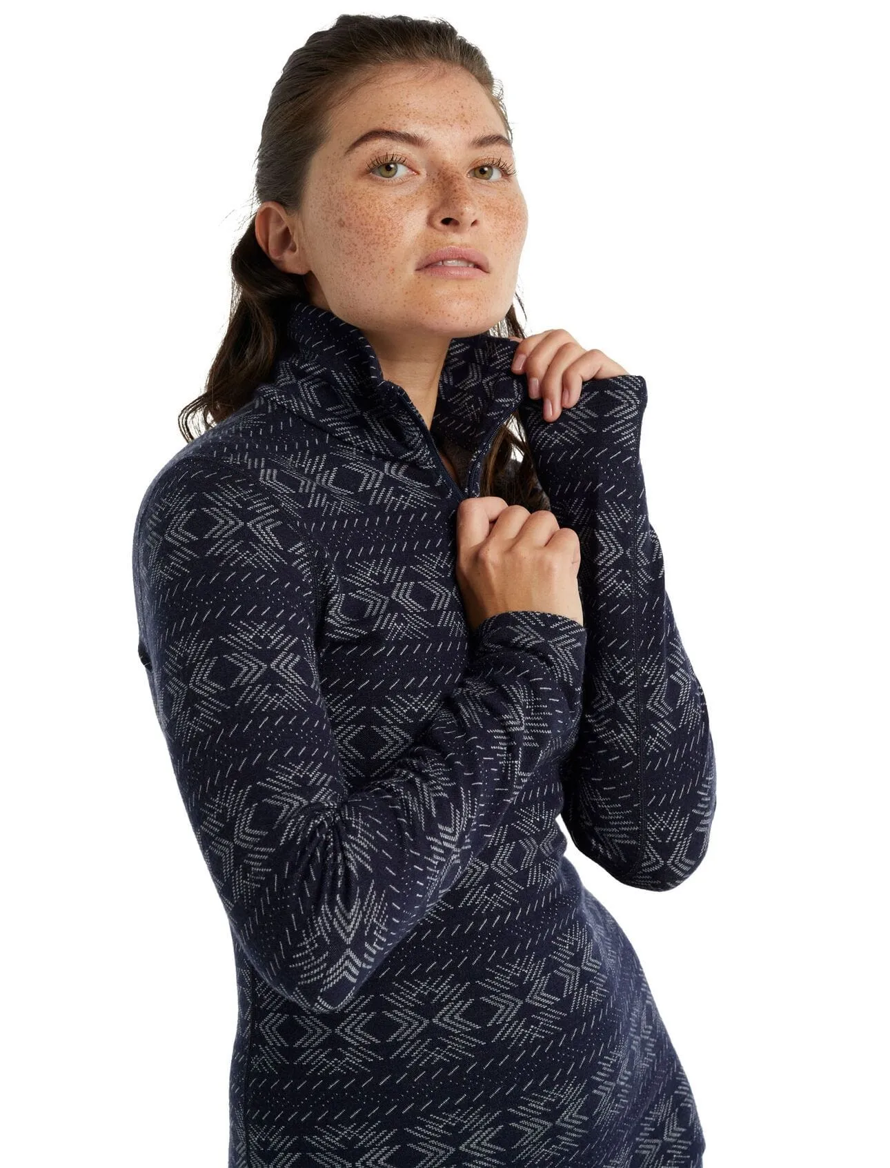 Ice Breaker Women's Merino 250 Vertex Long Sleeve 1/2 Zip Thermal Top Crystalline