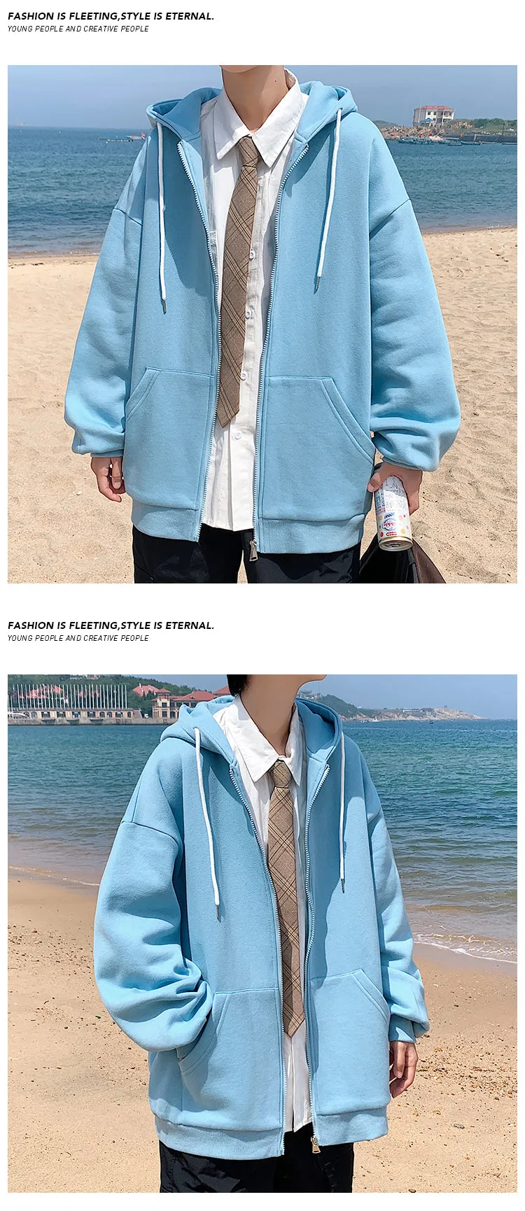 Jinquedai Zip up Harajuku Men Hoodies Oversized Streetwear Coat Hooded Sweatshirt Men Hip Hop Hoodie For Men Classic Hoody Pullover Tops