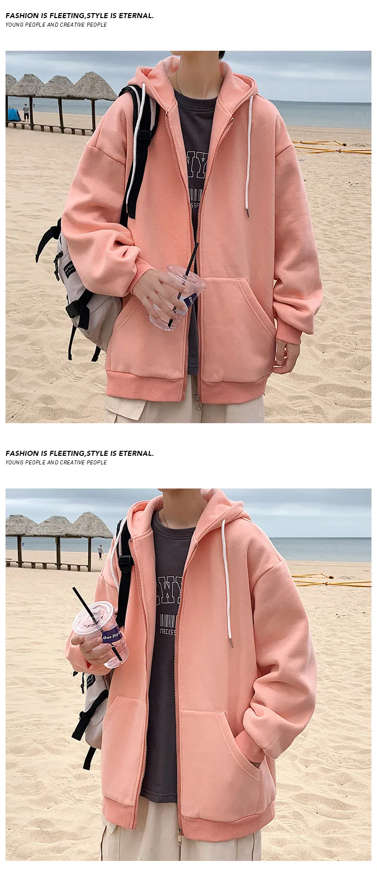 Jinquedai Zip up Harajuku Men Hoodies Oversized Streetwear Coat Hooded Sweatshirt Men Hip Hop Hoodie For Men Classic Hoody Pullover Tops