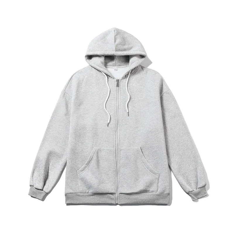 Jinquedai Zip up Harajuku Men Hoodies Oversized Streetwear Coat Hooded Sweatshirt Men Hip Hop Hoodie For Men Classic Hoody Pullover Tops