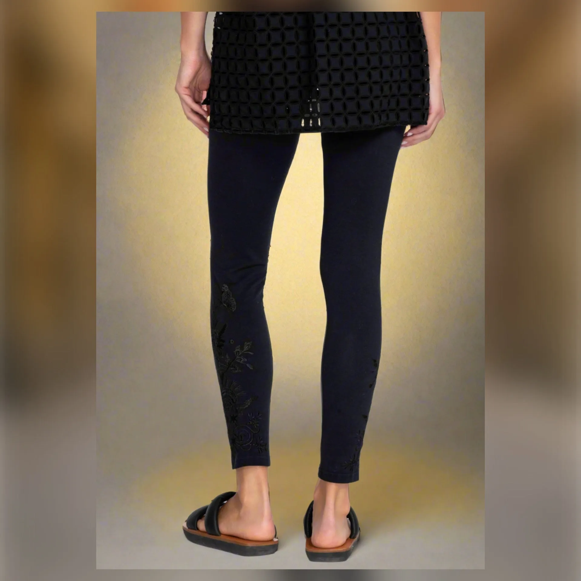 Johnny Was The Arzella Tonal Leggings Black XLarge