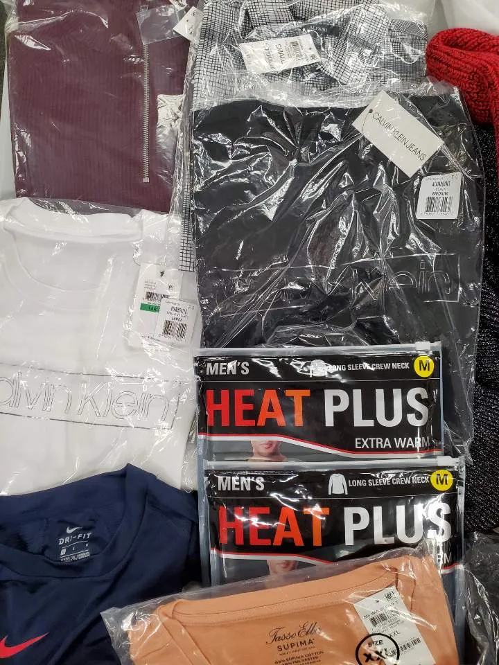 Men's Clothing Wholesale Lot Nike, Calvin Klein, Polo Ralph Lauren, Tasso Elba, 32 Degrees, American Apparel, Club Room, Sun stone, INC and more, 26 Units, Shelf Pulls, MSRP $1,503.99