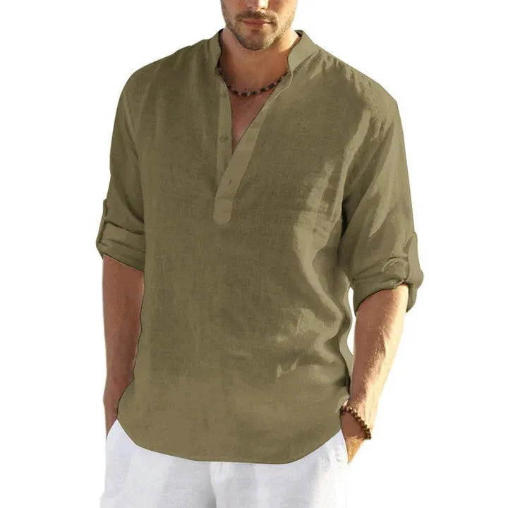 Men's Cotton Linen Hippie Casual T-Shirt - New