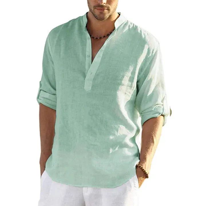 Men's Cotton Linen Hippie Casual T-Shirt - New