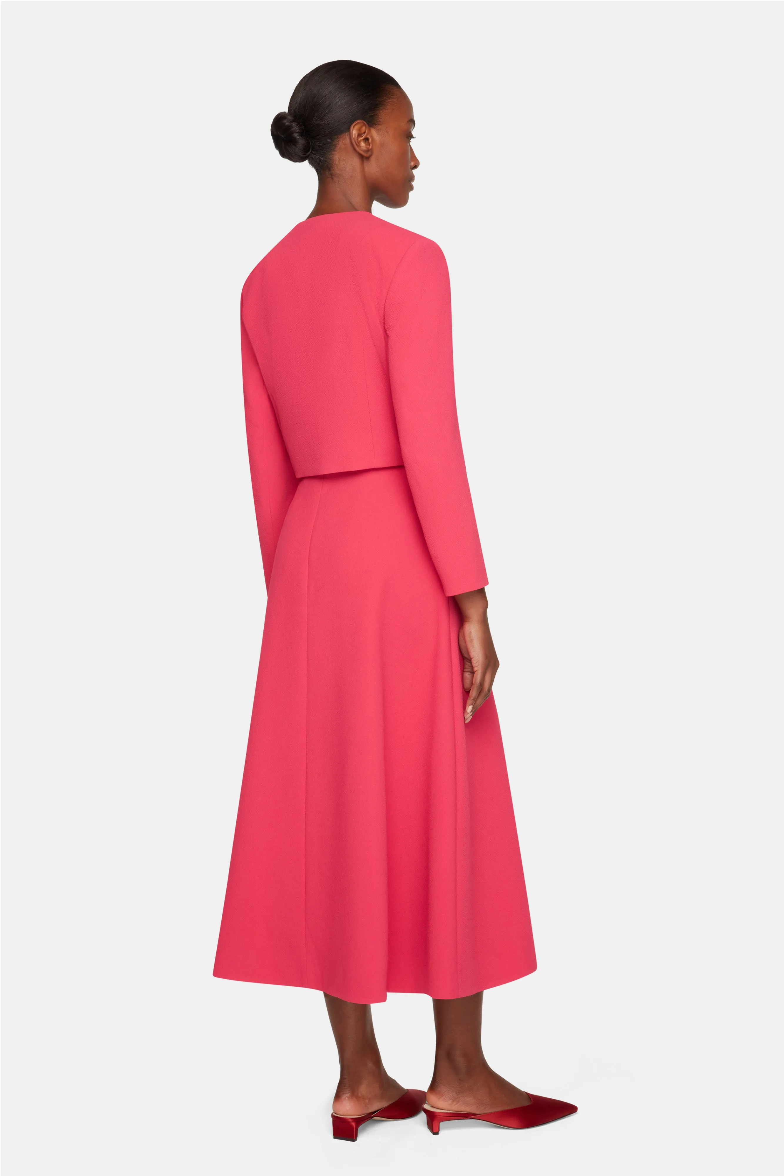 Mirca Jacket In Watermelon Pink Double Crepe
