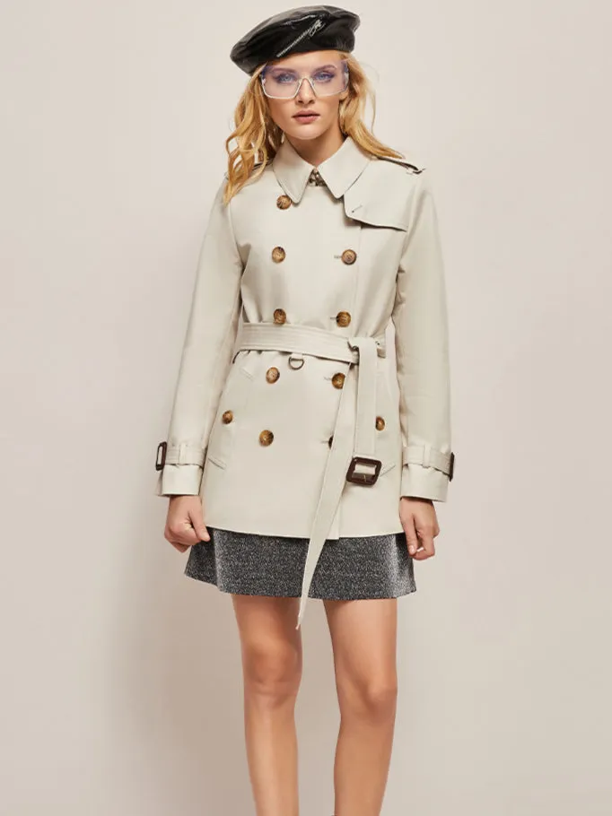 Spring Chic Short Trench Coat
