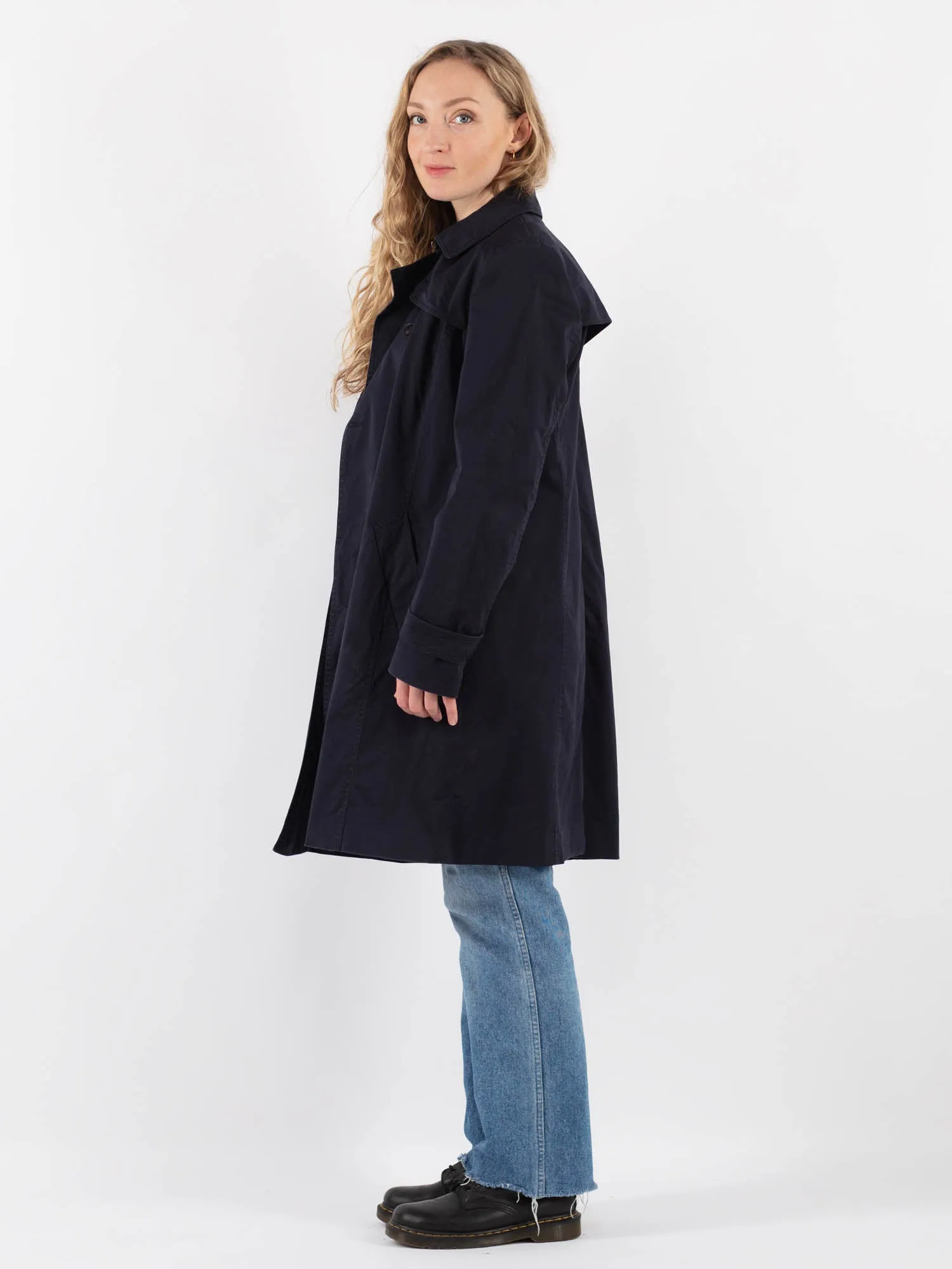 Vintage 00's Women Trench Coat in Blue