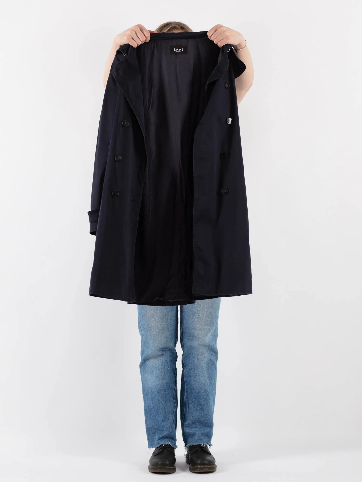 Vintage 00's Women Trench Coat in Blue