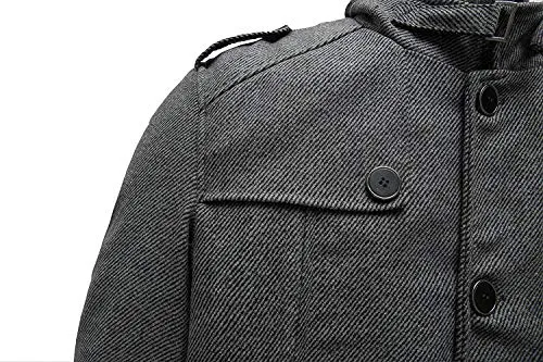 Wantdo Men's Winter Overcoats Windproof Wool Jacket Grey Small