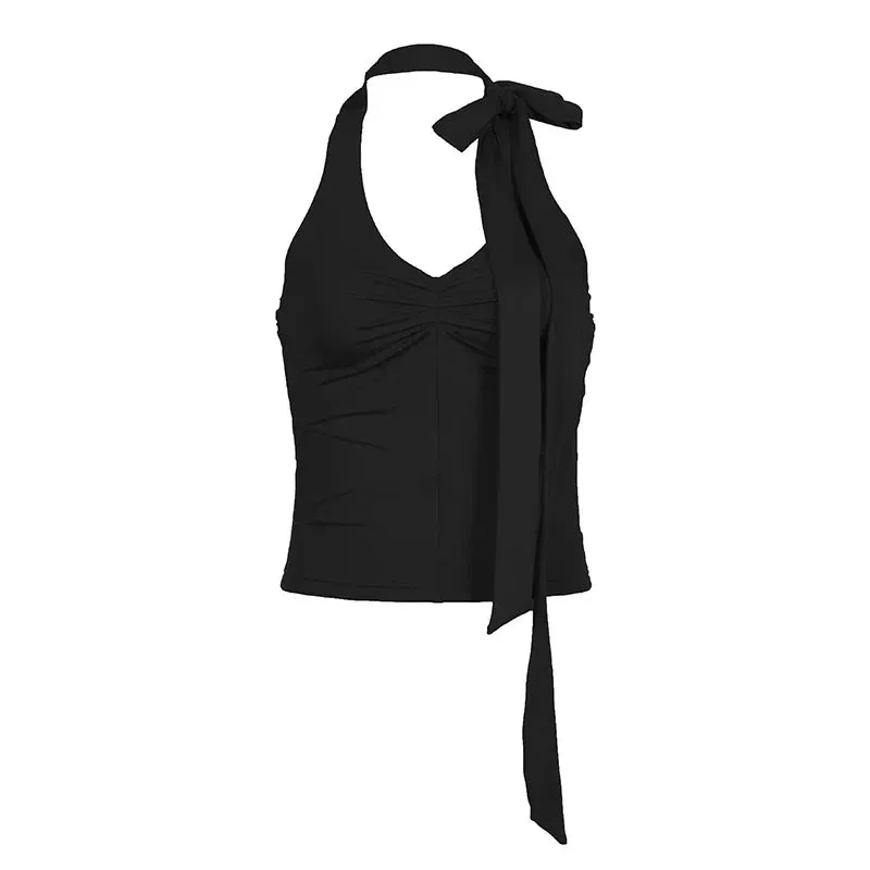 Women Slim Fit Scarf Choker Top